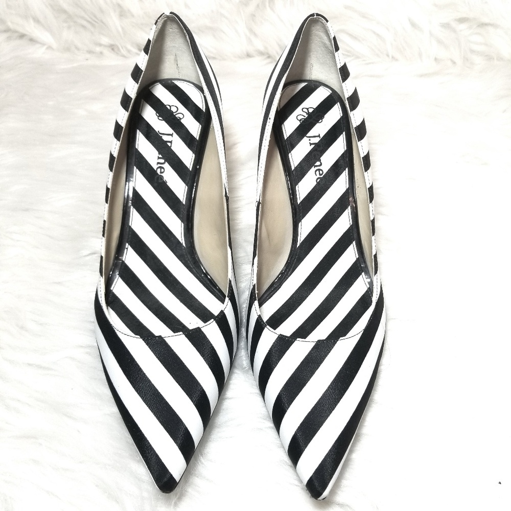 J. Renee Black and White Striped Heels